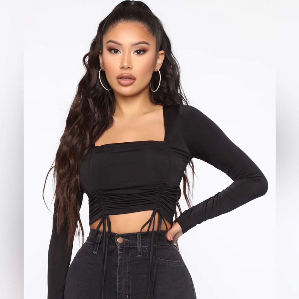 Scrunch Long Sleeve Crop Top
